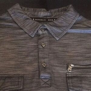 Rock & Republic Gray Slim Fit Polo
